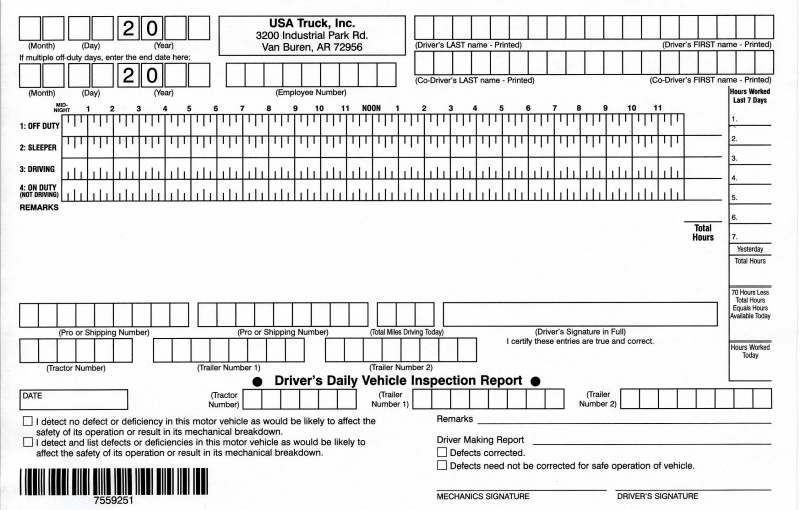 truck driver log book